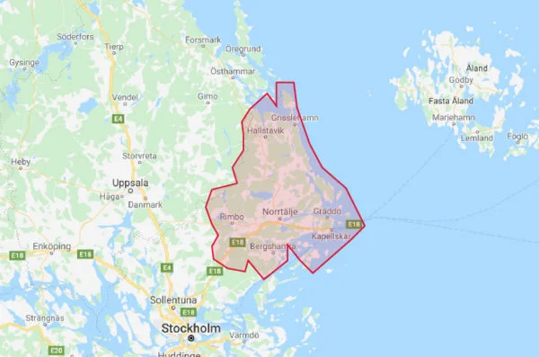 Karta över Norrtälje.
